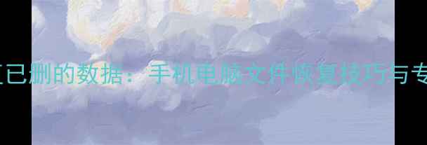 图片 如何恢复已删的数据：手机电脑文件恢复技巧与专业指南2