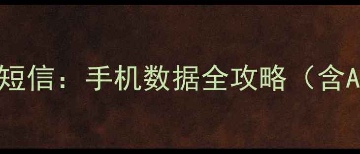 图片 如何恢复被删除的英文短信：手机数据全攻略（含AndroidiOS详细教程）1