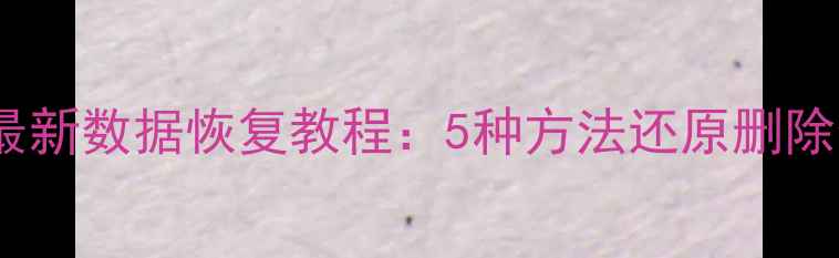 图片 如何找回误删文件？最新数据恢复教程：5种方法还原删除数据（附详细步骤）2