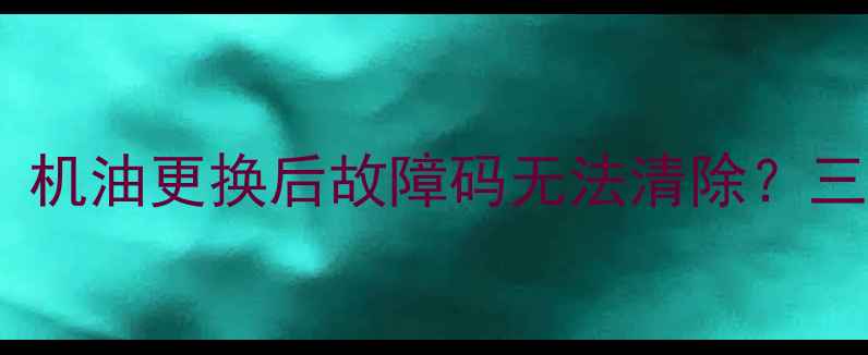 图片 宝来车主必读：机油更换后故障码无法清除？三步恢复ECU数据