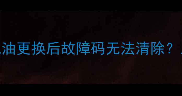 图片 宝来车主必读：机油更换后故障码无法清除？三步恢复ECU数据2