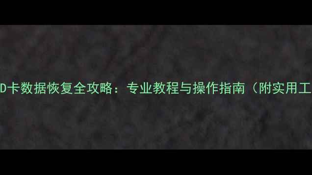 图片 尼康相机SD卡数据恢复全攻略：专业教程与操作指南（附实用工具推荐）2