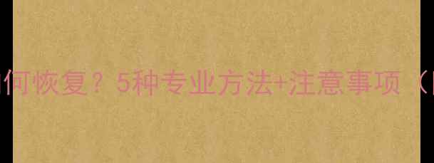 图片 应用数据删除后如何恢复？5种专业方法+注意事项（附免费工具推荐）