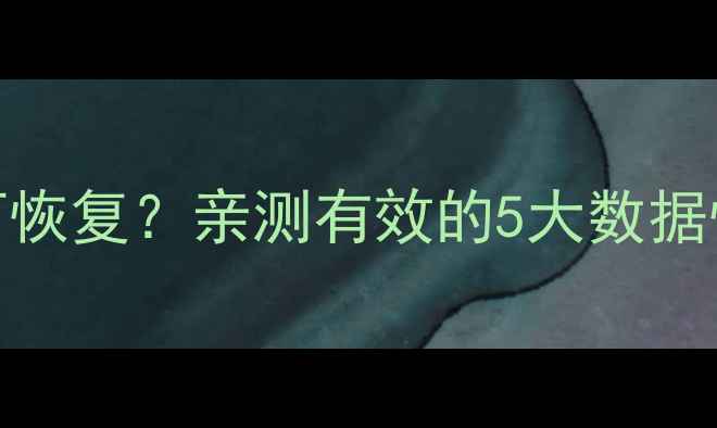 图片 底层数据清零后如何恢复？亲测有效的5大数据恢复方法（附教程）