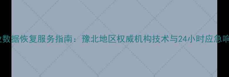 图片 延津专业数据恢复服务指南：豫北地区权威机构技术与24小时应急响应方案1