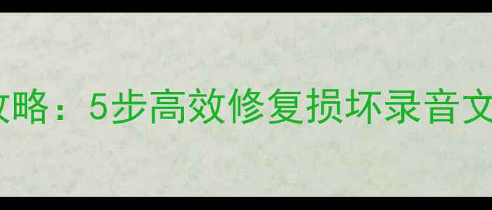 图片 录音笔数据恢复全攻略：5步高效修复损坏录音文件（附详细教程）1