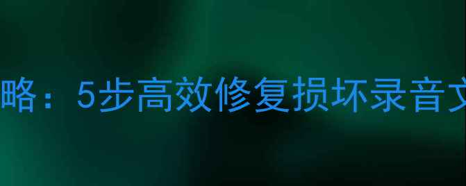 图片 录音笔数据恢复全攻略：5步高效修复损坏录音文件（附详细教程）2