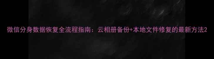 图片 微信分身数据恢复全流程指南：云相册备份+本地文件修复的最新方法2