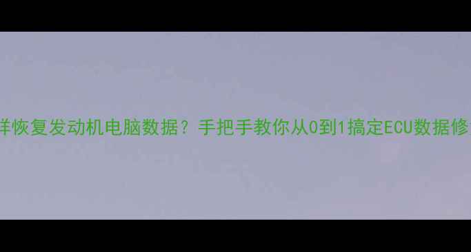 图片 怎样恢复发动机电脑数据？手把手教你从0到1搞定ECU数据修复2