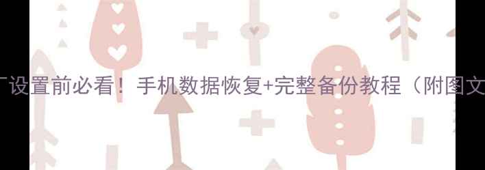 图片 恢复出厂设置前必看！手机数据恢复+完整备份教程（附图文步骤）1