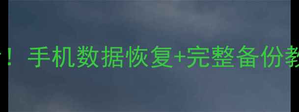 图片 恢复出厂设置前必看！手机数据恢复+完整备份教程（附图文步骤）2