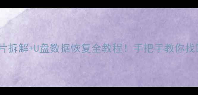图片 手机存储芯片拆解+U盘数据恢复全教程！手把手教你找回丢失文件1