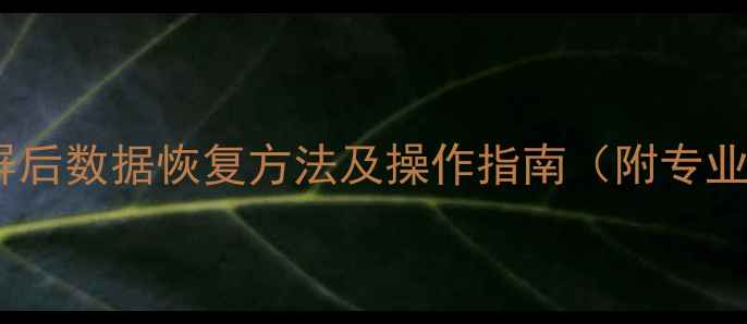 图片 手机屏幕烧屏后数据恢复方法及操作指南（附专业修复方案）2