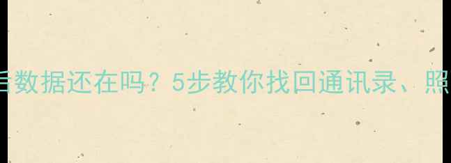 图片 手机恢复系统后数据还在吗？5步教你找回通讯录、照片和重要文件1