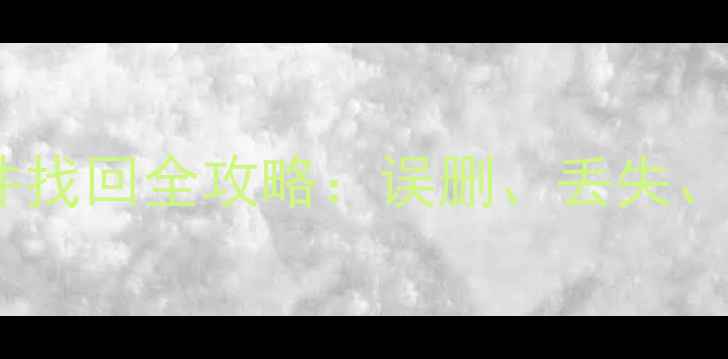 图片 手机数据恢复与电脑文件找回全攻略：误删、丢失、损坏数据如何科学修复1