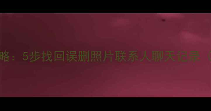图片 手机数据恢复全攻略：5步找回误删照片联系人聊天记录（附专业工具推荐）