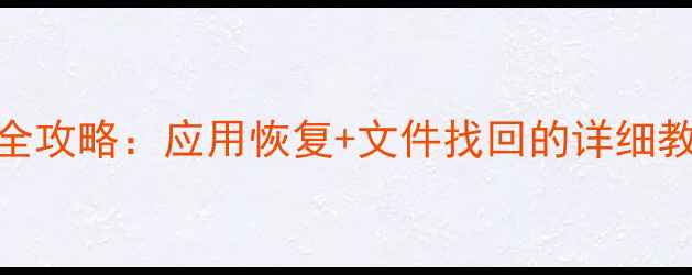 图片 手机数据恢复全攻略：应用恢复+文件找回的详细教程与实用技巧
