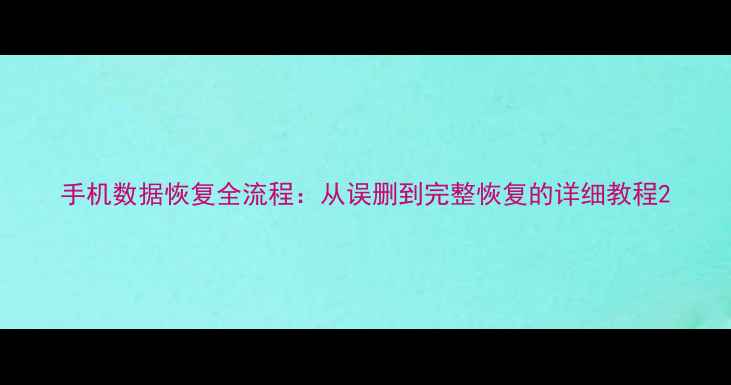 图片 手机数据恢复全流程：从误删到完整恢复的详细教程2