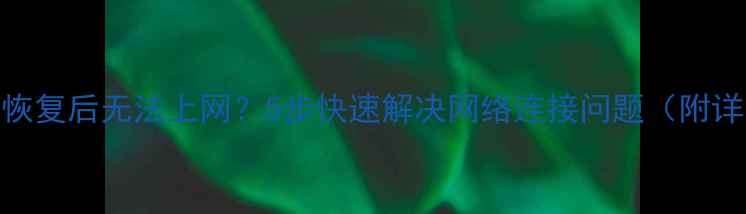 图片 手机数据恢复后无法上网？5步快速解决网络连接问题（附详细教程）