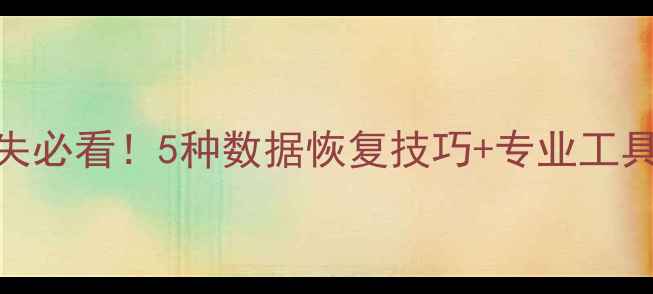 图片 手机数据电脑文件丢失必看！5种数据恢复技巧+专业工具推荐（附操作指南）