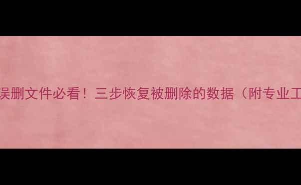 图片 手机电脑误删文件必看！三步恢复被删除的数据（附专业工具推荐）