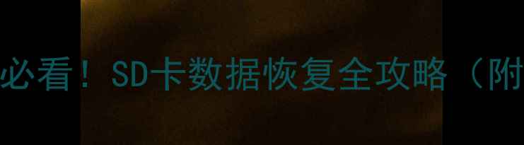 图片 手机相册照片视频丢失必看！SD卡数据恢复全攻略（附免费工具+操作步骤）1