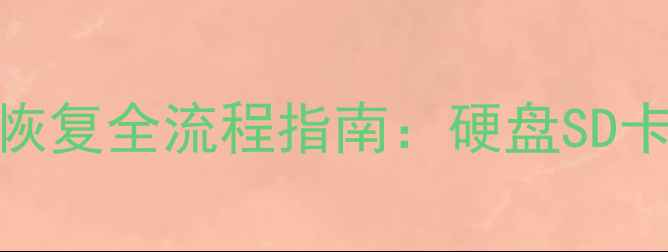 图片 教程监控存储数据恢复全流程指南：硬盘SD卡云盘数据找回方法