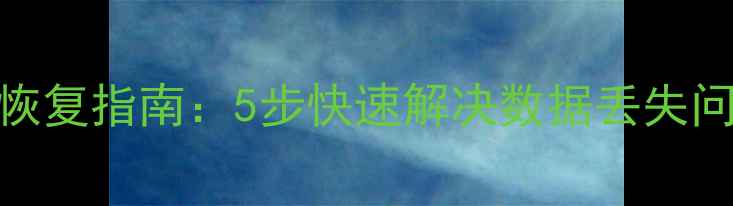图片 数据业务停机紧急恢复指南：5步快速解决数据丢失问题（附工具推荐）