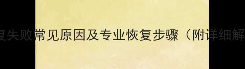 图片 数据包恢复失败常见原因及专业恢复步骤（附详细解决方案）2