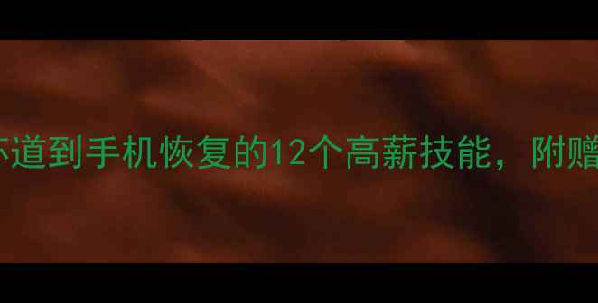 图片 数据恢复全攻略：从硬盘坏道到手机恢复的12个高薪技能，附赠价值2999元的实操手册！1