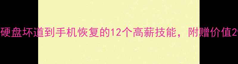 图片 数据恢复全攻略：从硬盘坏道到手机恢复的12个高薪技能，附赠价值2999元的实操手册！2