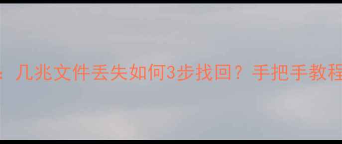 图片 数据恢复全攻略：几兆文件丢失如何3步找回？手把手教程+专业工具推荐1