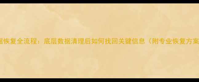 图片 数据恢复全流程：底层数据清理后如何找回关键信息（附专业恢复方案）1