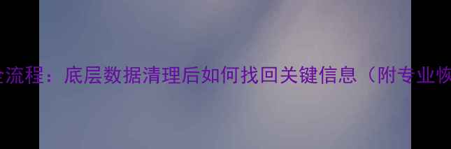 图片 数据恢复全流程：底层数据清理后如何找回关键信息（附专业恢复方案）2