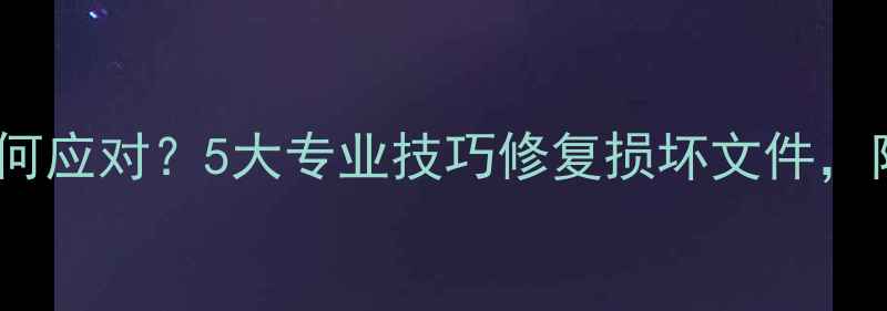 图片 数据恢复失败如何应对？5大专业技巧修复损坏文件，附详细操作指南2