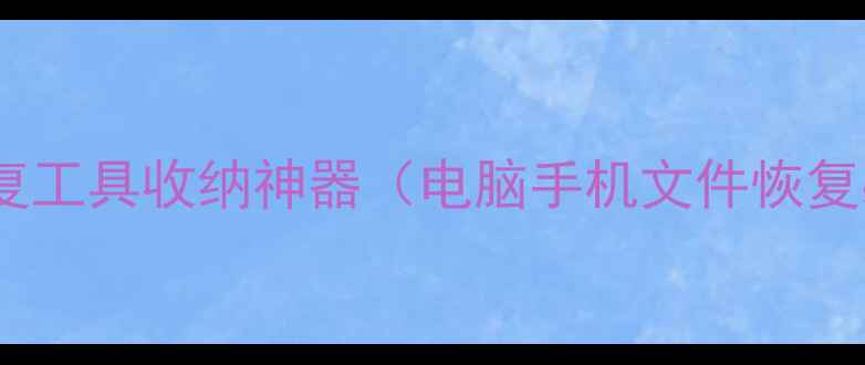 图片 数据恢复工具收纳神器（电脑手机文件恢复必备）1