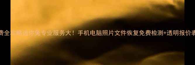 图片 数据恢复收费全攻略迷你兔专业服务大！手机电脑照片文件恢复免费检测+透明报价表（附案例）