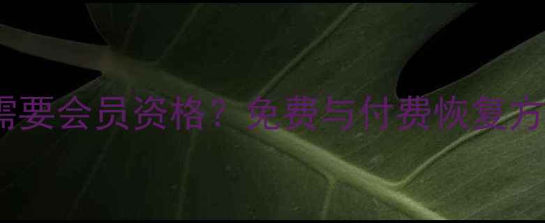 图片 数据恢复服务是否需要会员资格？免费与付费恢复方案及行业避坑指南1