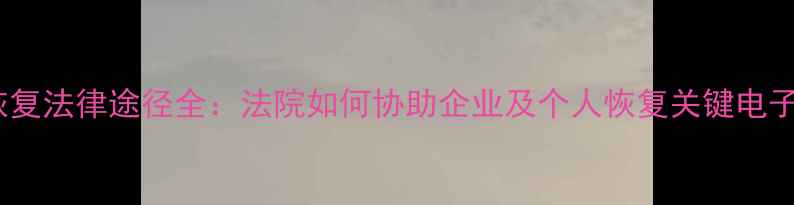 图片 数据恢复法律途径全：法院如何协助企业及个人恢复关键电子数据1