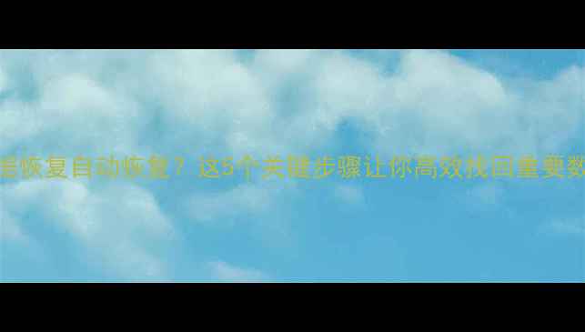 图片 数据恢复自动恢复？这5个关键步骤让你高效找回重要数据