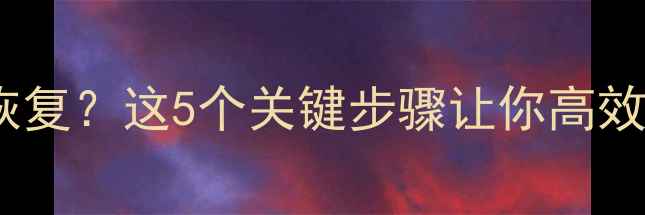 图片 数据恢复自动恢复？这5个关键步骤让你高效找回重要数据1
