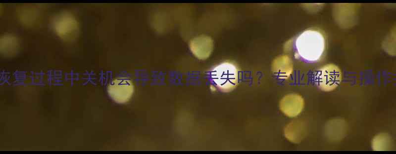 图片 数据恢复过程中关机会导致数据丢失吗？专业解读与操作指南1