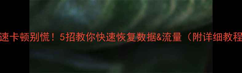 图片 数据限速卡顿别慌！5招教你快速恢复数据&流量（附详细教程）💻🚀