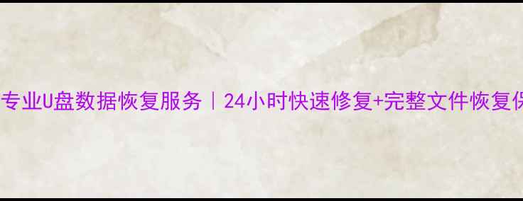 图片 新乡专业U盘数据恢复服务｜24小时快速修复+完整文件恢复保障1