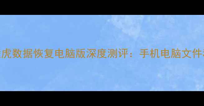 图片 无需Root！壁虎数据恢复电脑版深度测评：手机电脑文件秒恢复全攻略