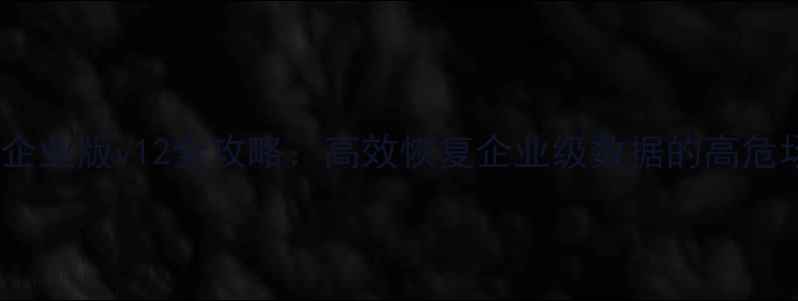 图片 易我数据恢复企业版v12全攻略：高效恢复企业级数据的高危场景处理指南1