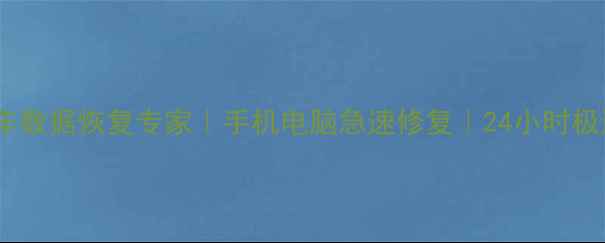 图片 晋城汽车数据恢复专家｜手机电脑急速修复｜24小时极速救援1