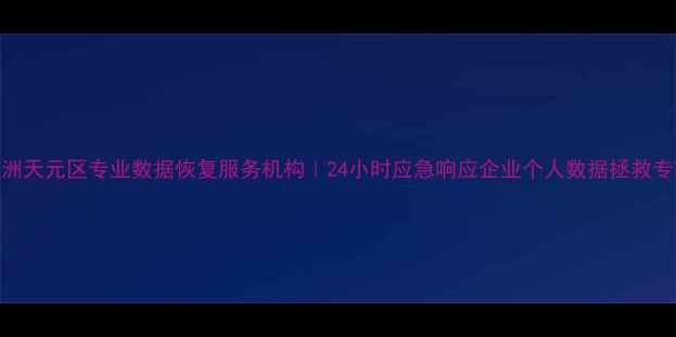 图片 株洲天元区专业数据恢复服务机构｜24小时应急响应企业个人数据拯救专家
