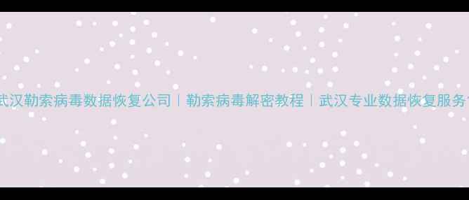 图片 武汉勒索病毒数据恢复公司｜勒索病毒解密教程｜武汉专业数据恢复服务1