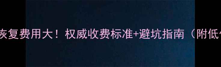 图片 涉密数据恢复费用大！权威收费标准+避坑指南（附低价案例）2